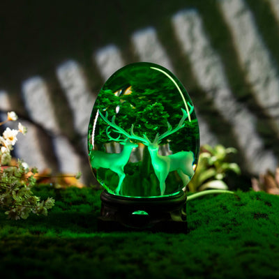 Deers Forest Epoxy Resin Egg Lamp, Night Light