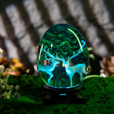 Deers Forest Epoxy Resin Egg Lamp, Night Light