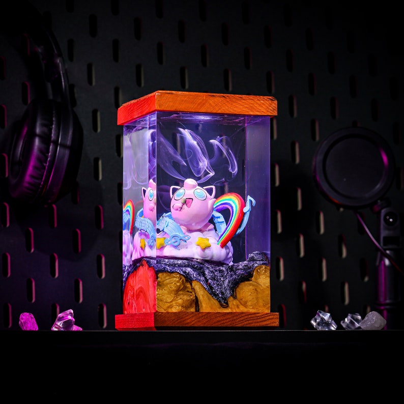 Pokemon Jigglypuff Epoxy Resin Lamp, Night Light