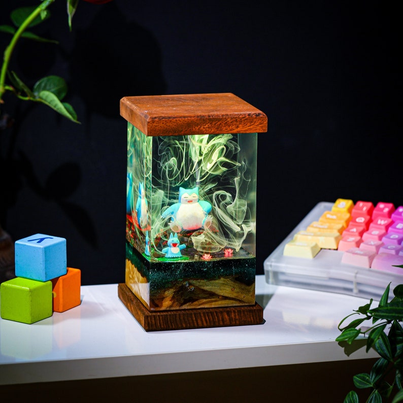 Pokemon Snorlax Epoxy Resin Lamp, Night Light