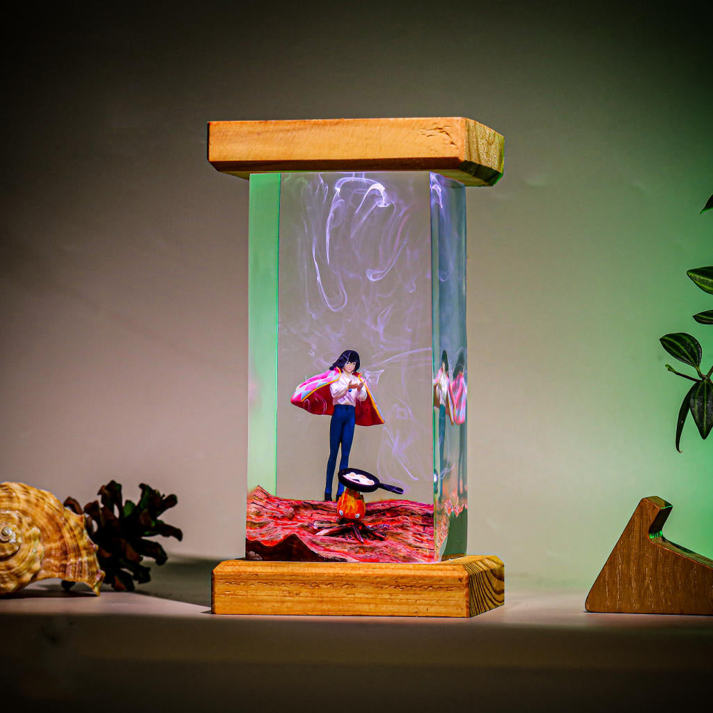 Howl’s Moving Castle Howl Jenkins Pendragon Calcifer Epoxy Resin Lamp, Night Light