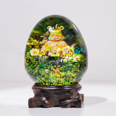 Zelda Dah Hesho Shrine Epoxy Resin Egg Lamp, Night Light