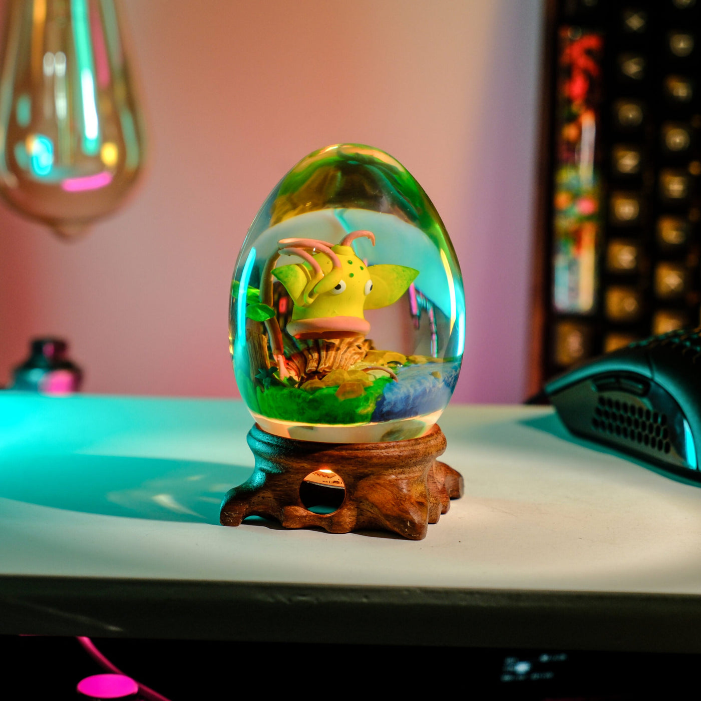 Pokemon Weepinbell Epoxy Resin Egg Lamp, Night Light