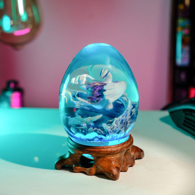 Pokemon Lugia Epoxy Resin Egg Lamp, Night Light