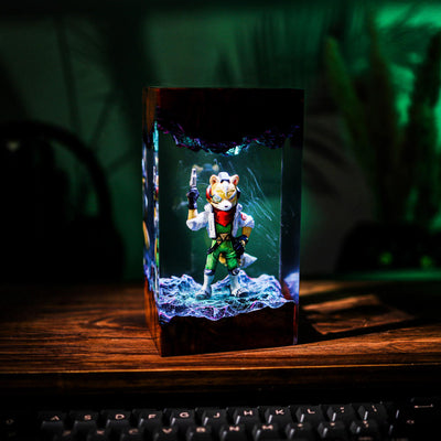 Star Fox Fox McCloud Epoxy Resin Lamp, Night Light