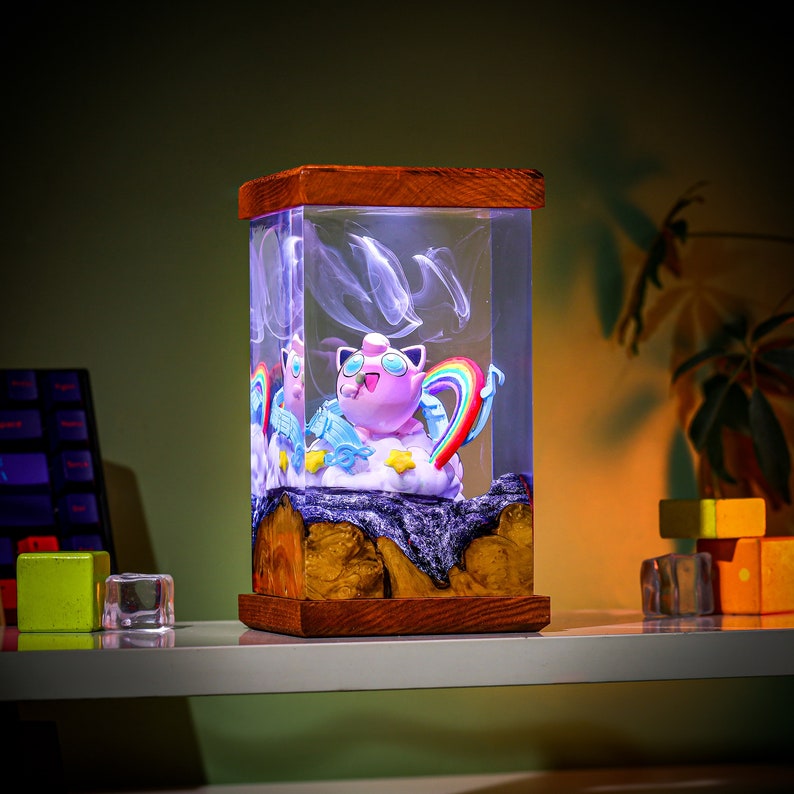 Pokemon Jigglypuff Epoxy Resin Lamp, Night Light