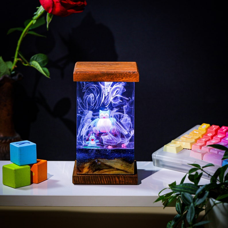 Pokemon Snorlax Epoxy Resin Lamp, Night Light