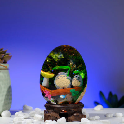Totoro Ghibli Epoxy Resin Egg Lamp, Night Light