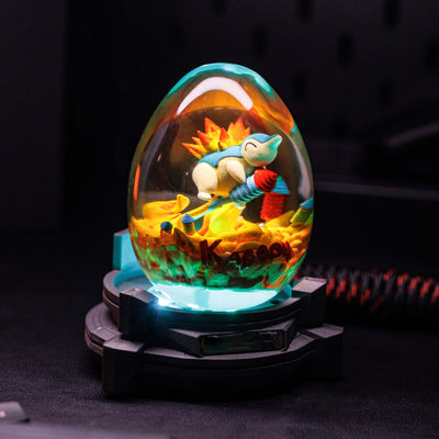 Pokemon Hinoarashi Cyndaquil Resin Egg Lamp, Night Light