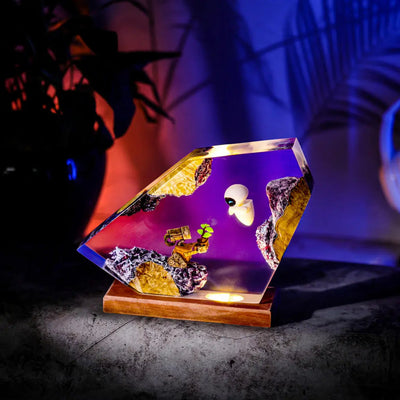 Wall E and Eve Epoxy Resin Lamp, Night Light