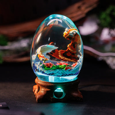 Japanese Koi Fish Resin Egg Lamp, Night Light