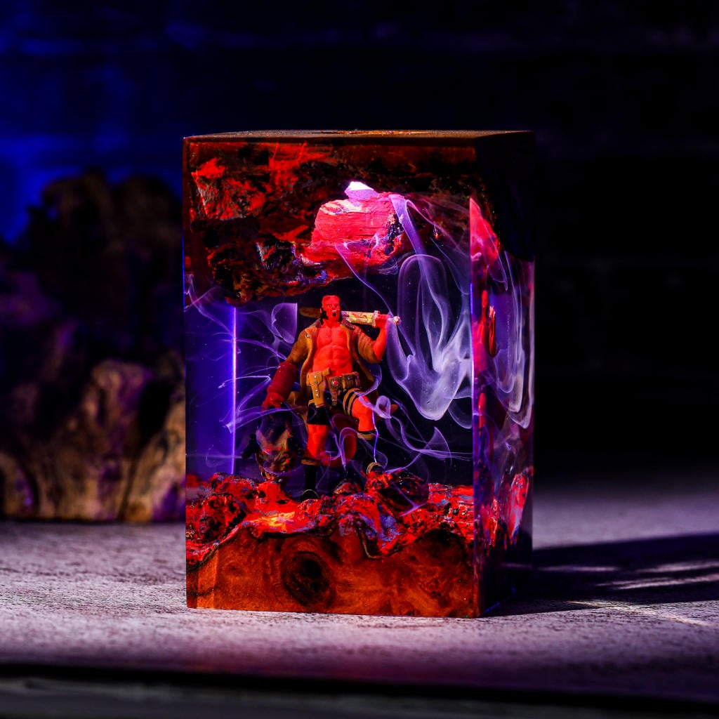 Hellboy Epoxy Resin Lamp, Night Light