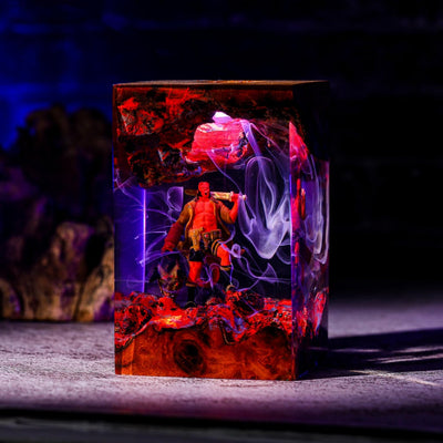 Hellboy Epoxy Resin Lamp, Night Light