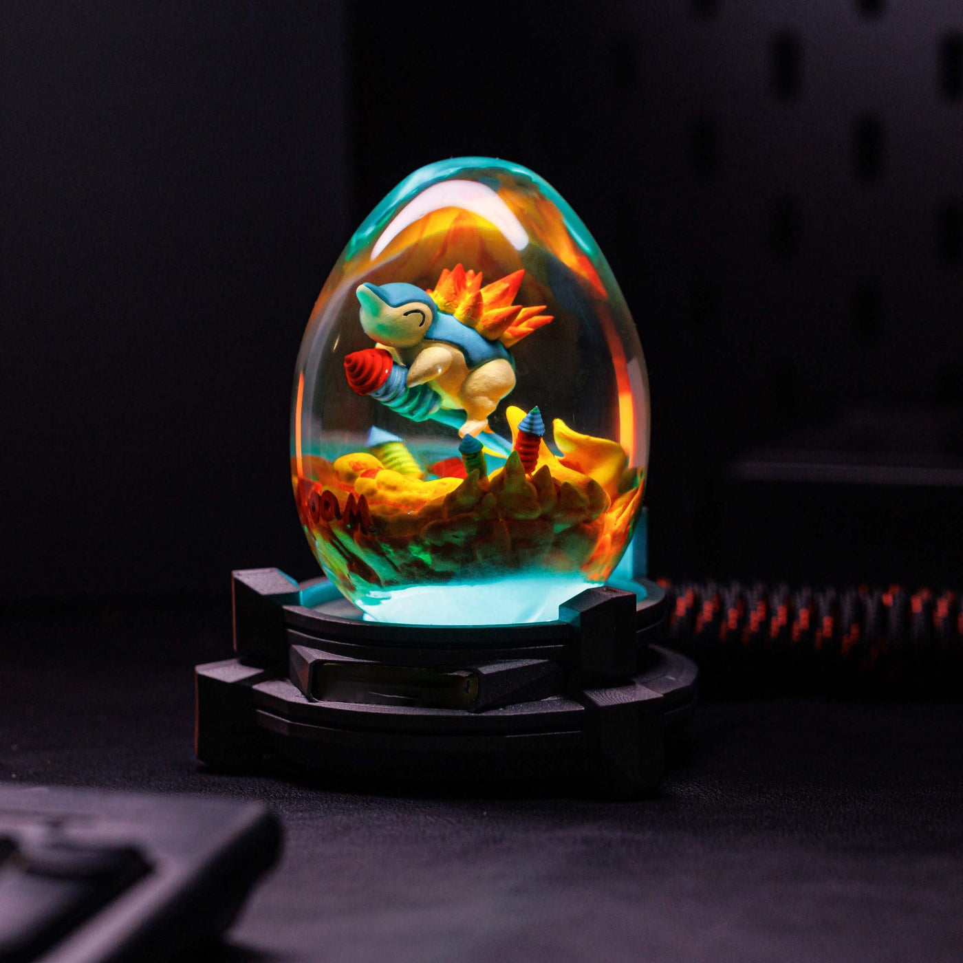 Pokemon Hinoarashi Cyndaquil Resin Egg Lamp, Night Light