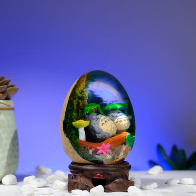 Totoro Ghibli Epoxy Resin Egg Lamp, Night Light
