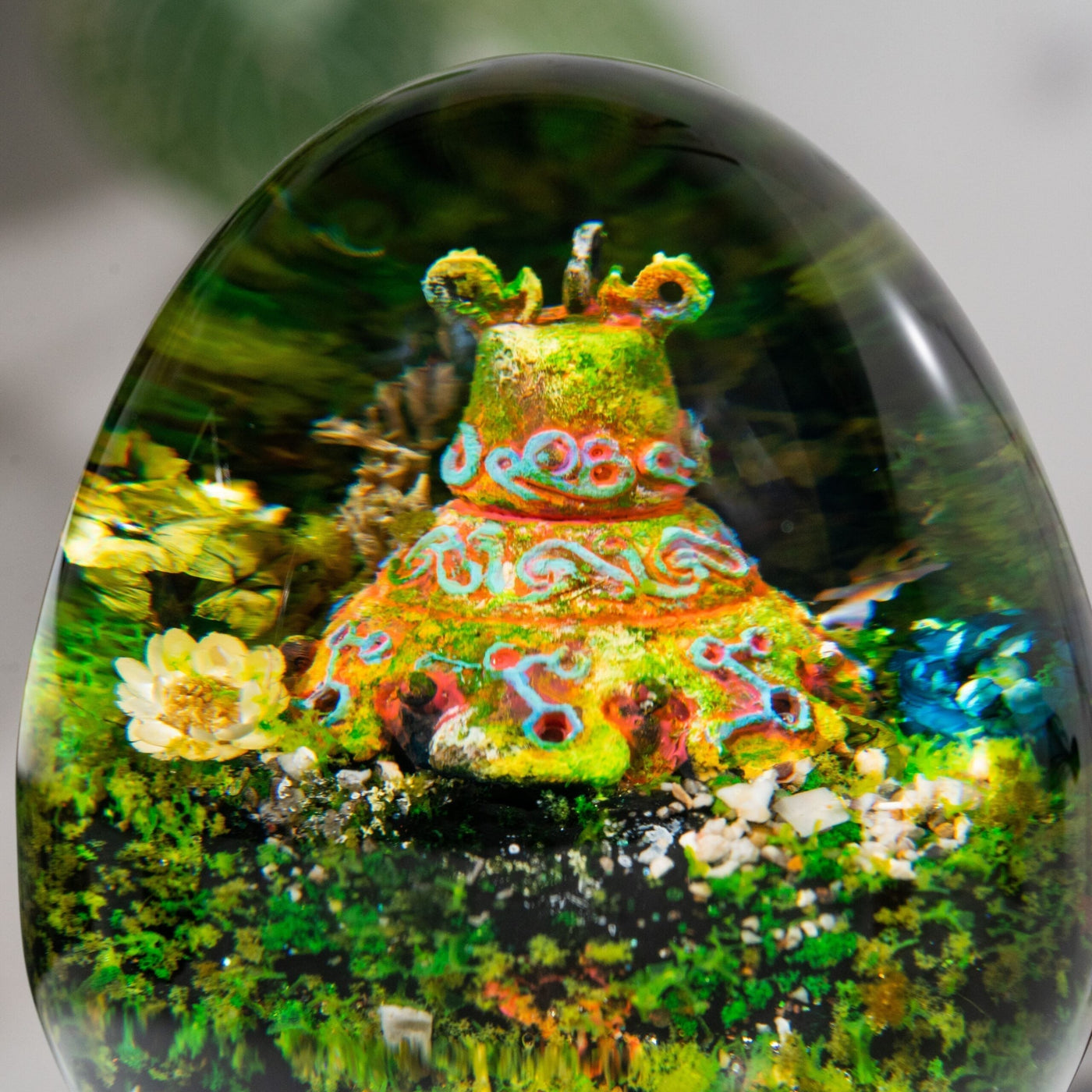 Zelda Dah Hesho Shrine Epoxy Resin Egg Lamp, Night Light