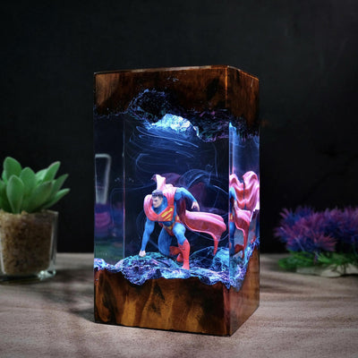 DC Superhero Superman Epoxy Resin Lamp, Night Light