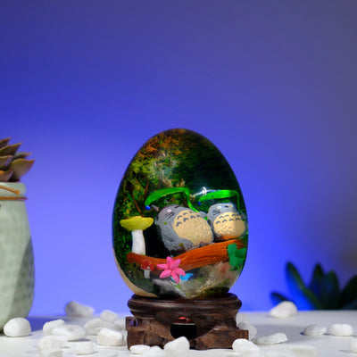 Totoro Ghibli Epoxy Resin Egg Lamp, Night Light