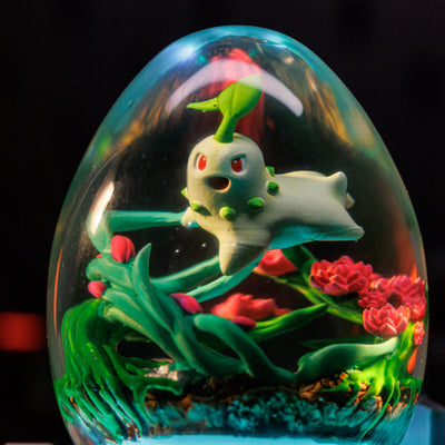 Pokemon Chikorita Resin Egg Lamp, Night Light