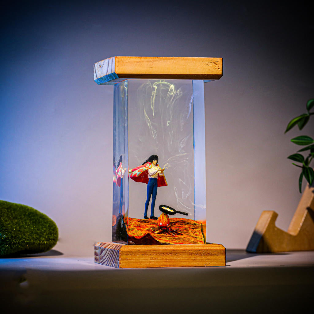 Howl’s Moving Castle Howl Jenkins Pendragon Calcifer Epoxy Resin Lamp, Night Light
