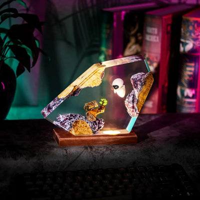 Wall E and Eve Epoxy Resin Lamp, Night Light