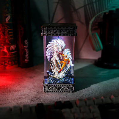 One Punch Man Saitama vs Boros Epoxy Resin Lamp, Night Light, Wireless Lights