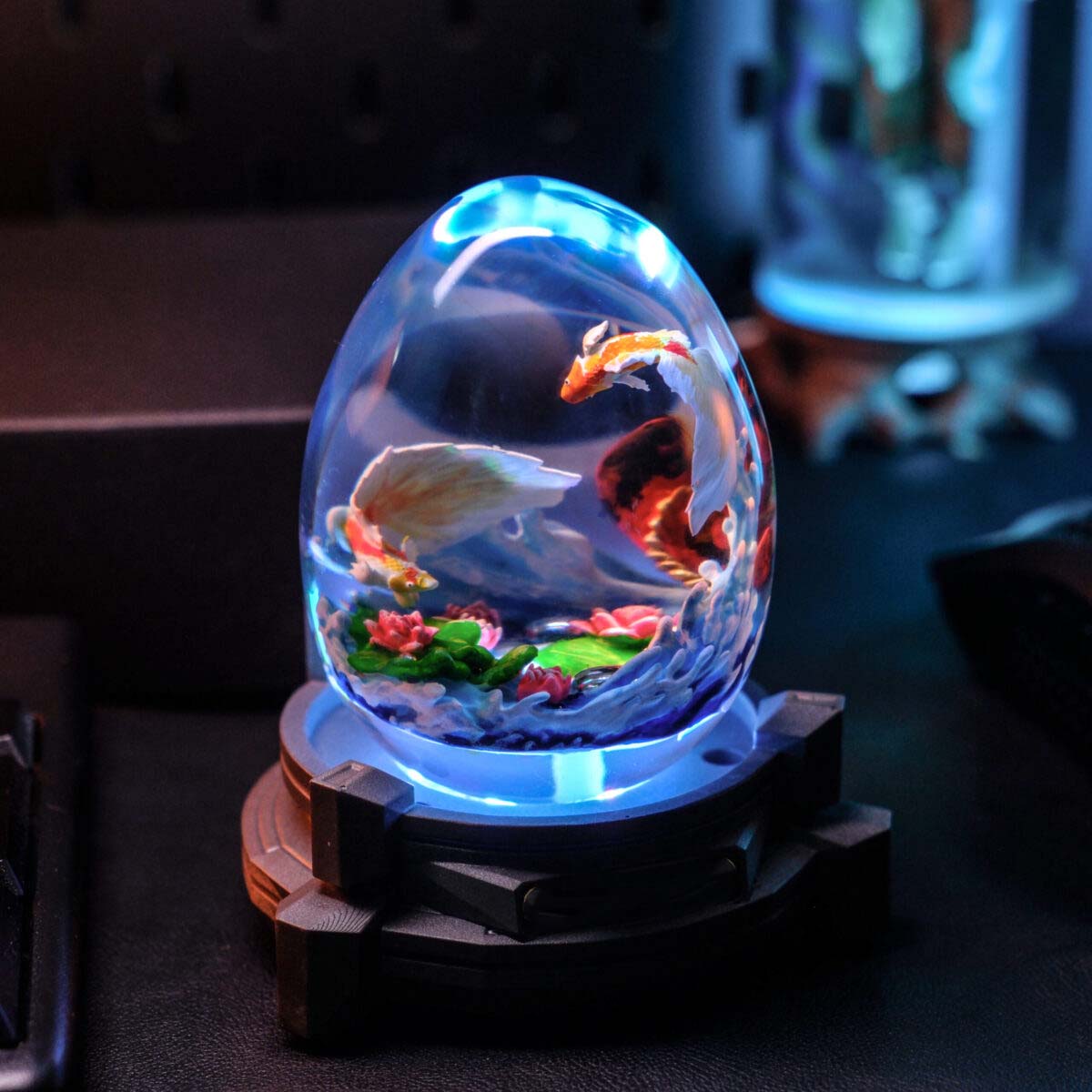Japanese Koi Fish Resin Egg Lamp, Night Light