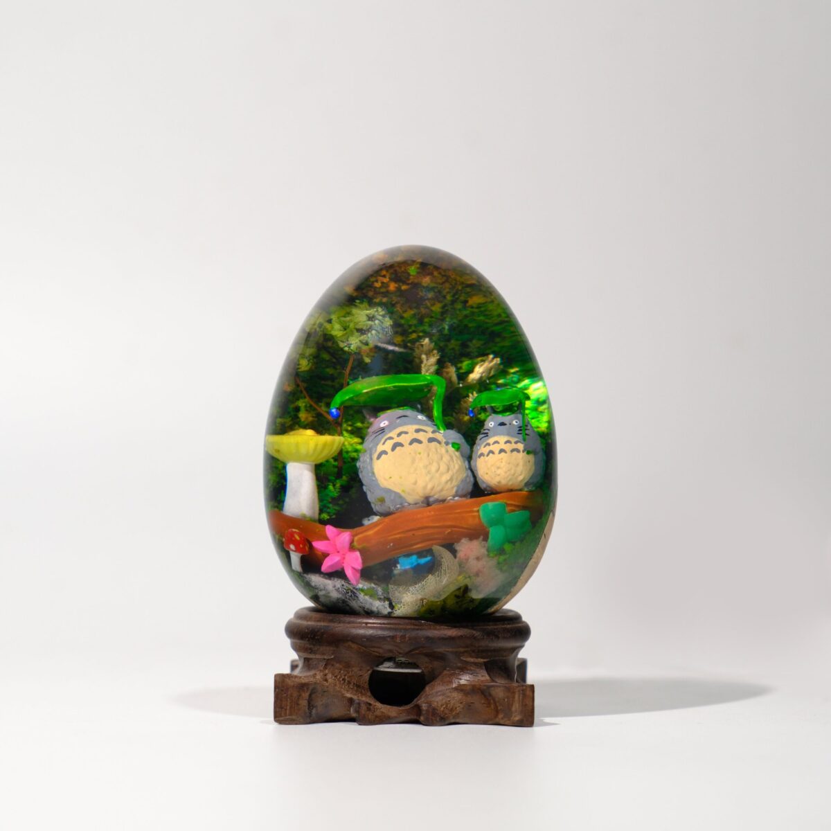 Totoro Ghibli Epoxy Resin Egg Lamp, Night Light