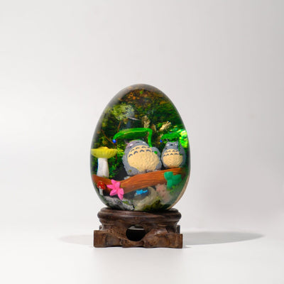 Totoro Ghibli Epoxy Resin Egg Lamp, Night Light