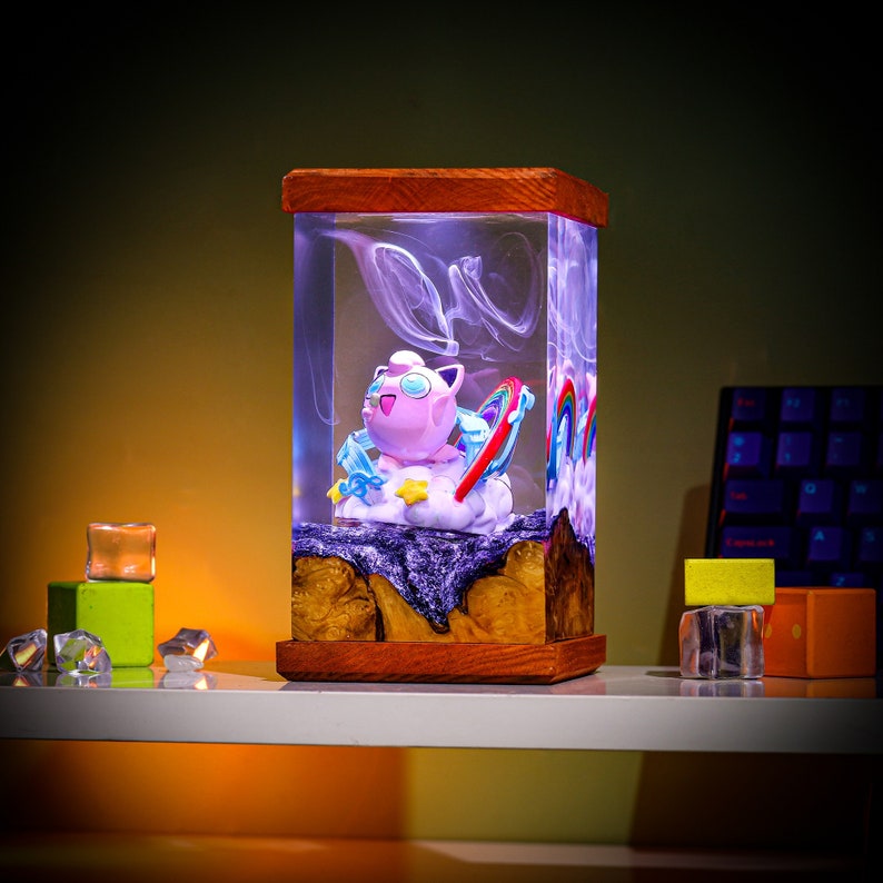 Pokemon Jigglypuff Epoxy Resin Lamp, Night Light