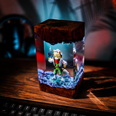 Star Fox Fox McCloud Epoxy Resin Lamp, Night Light