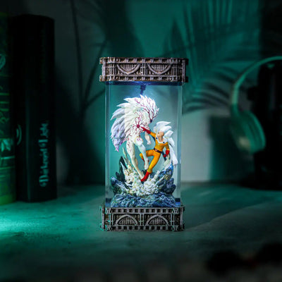 One Punch Man Saitama vs Boros Epoxy Resin Lamp, Night Light, Wireless Lights