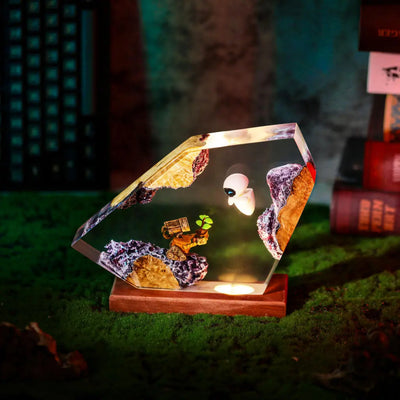 Wall E and Eve Epoxy Resin Lamp, Night Light