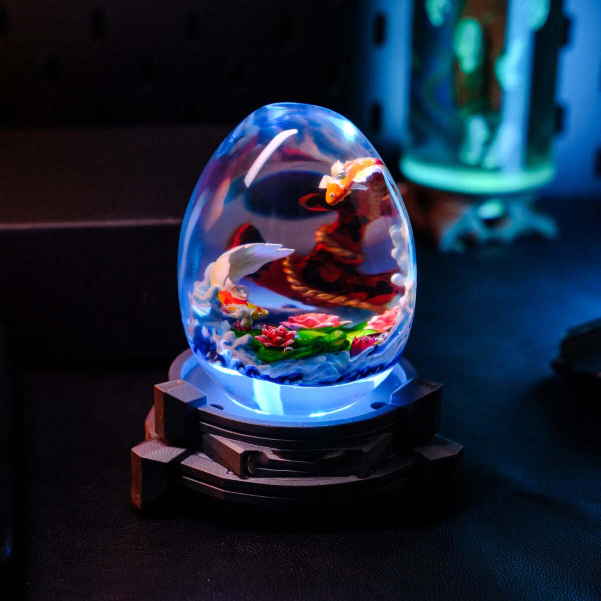 Japanese Koi Fish Resin Egg Lamp, Night Light