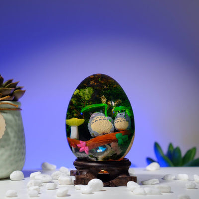 Totoro Ghibli Epoxy Resin Egg Lamp, Night Light