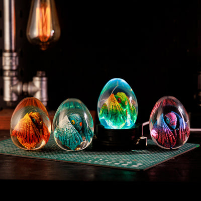 Baby Dinosaur Resin Egg Lamp, Night Light
