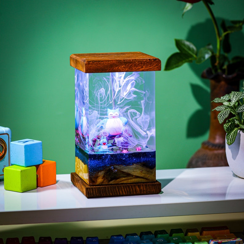 Pokemon Snorlax Epoxy Resin Lamp, Night Light