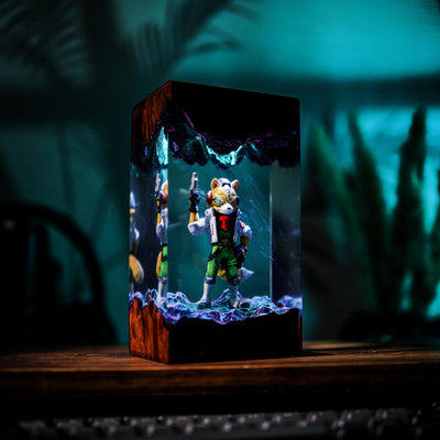 Star Fox Fox McCloud Epoxy Resin Lamp, Night Light
