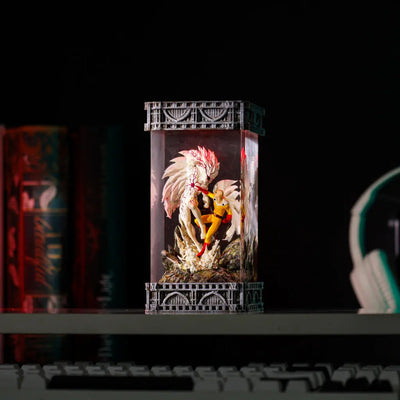 One Punch Man Saitama vs Boros Epoxy Resin Lamp, Night Light, Wireless Lights