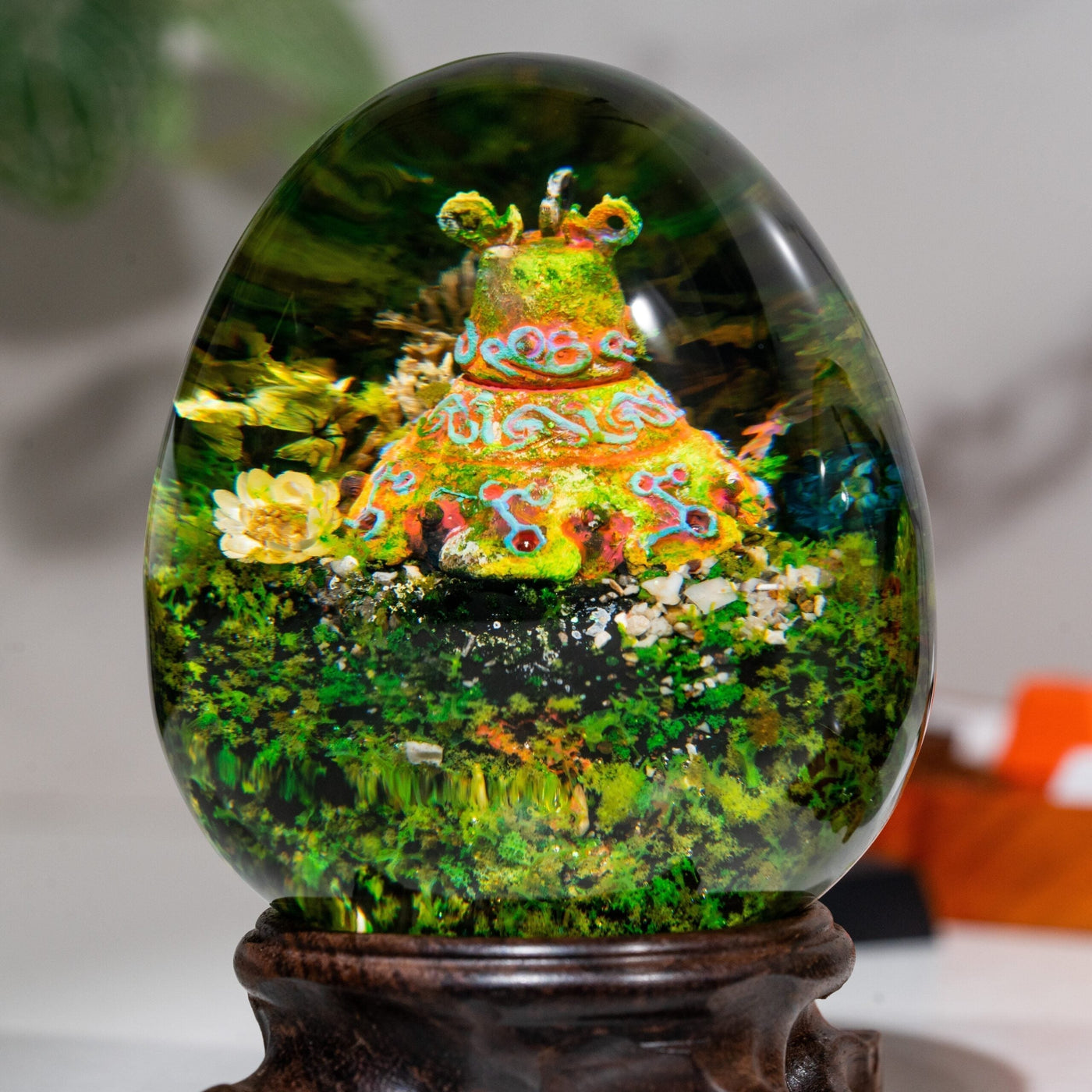 Zelda Dah Hesho Shrine Epoxy Resin Egg Lamp, Night Light