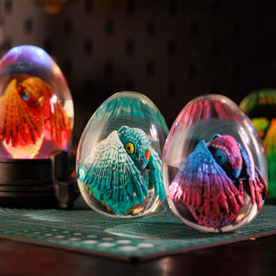 Baby Dinosaur Resin Egg Lamp, Night Light