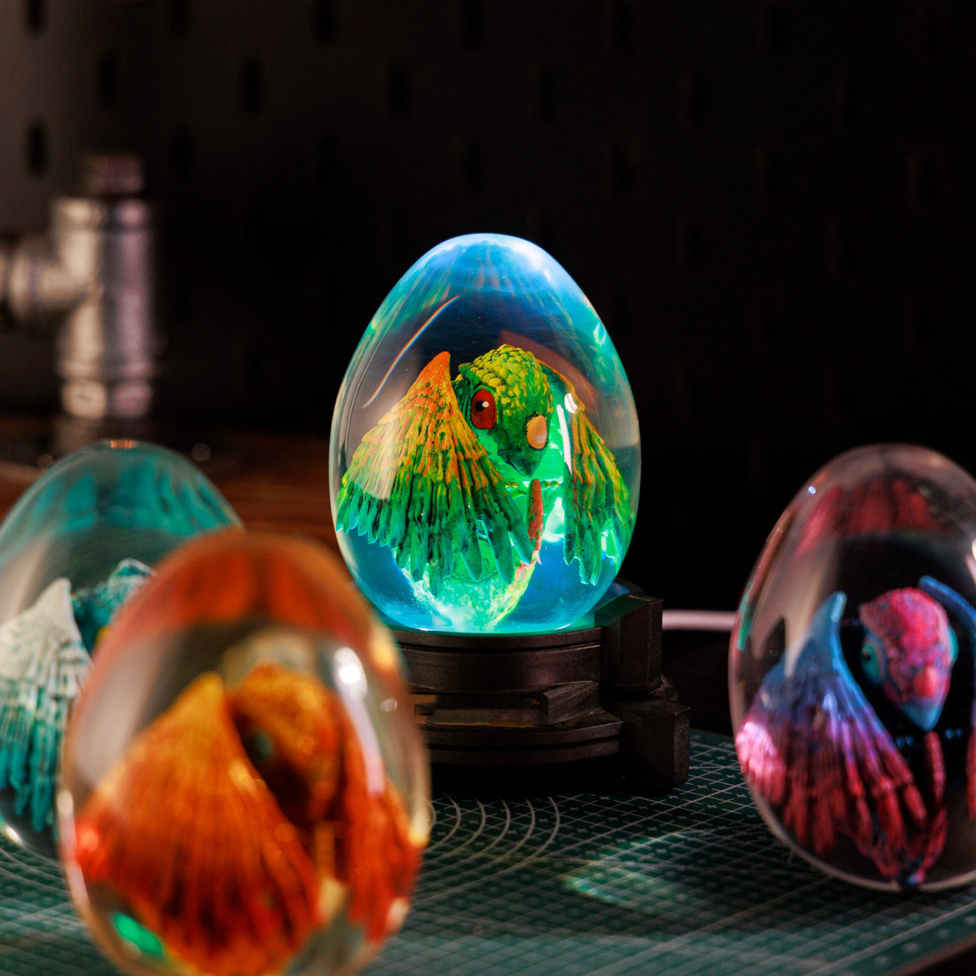 Baby Dinosaur Resin Egg Lamp, Night Light