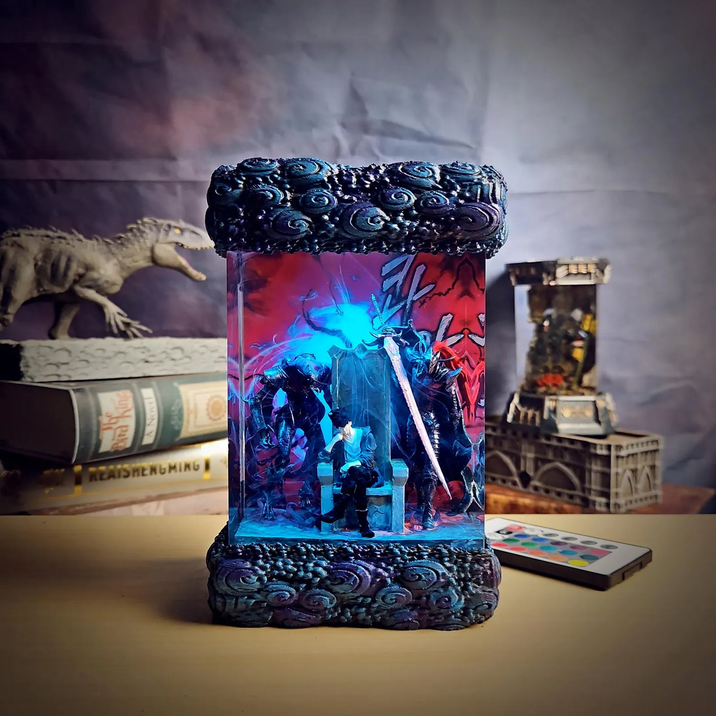 Solo Leveling Sung Jin-woo Beru Blood-Red Commander Igris Diorama Epoxy Resin Lamp, Night Light, Wireless Lights