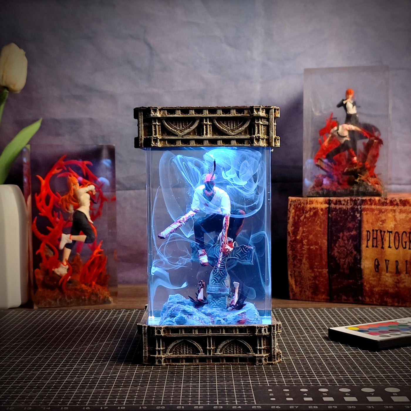Chainsaw Man Denji Diorama Epoxy Resin Lamp, Night Light, Wireless Lights