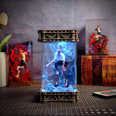 Chainsaw Man Denji Diorama Epoxy Resin Lamp, Night Light, Wireless Lights