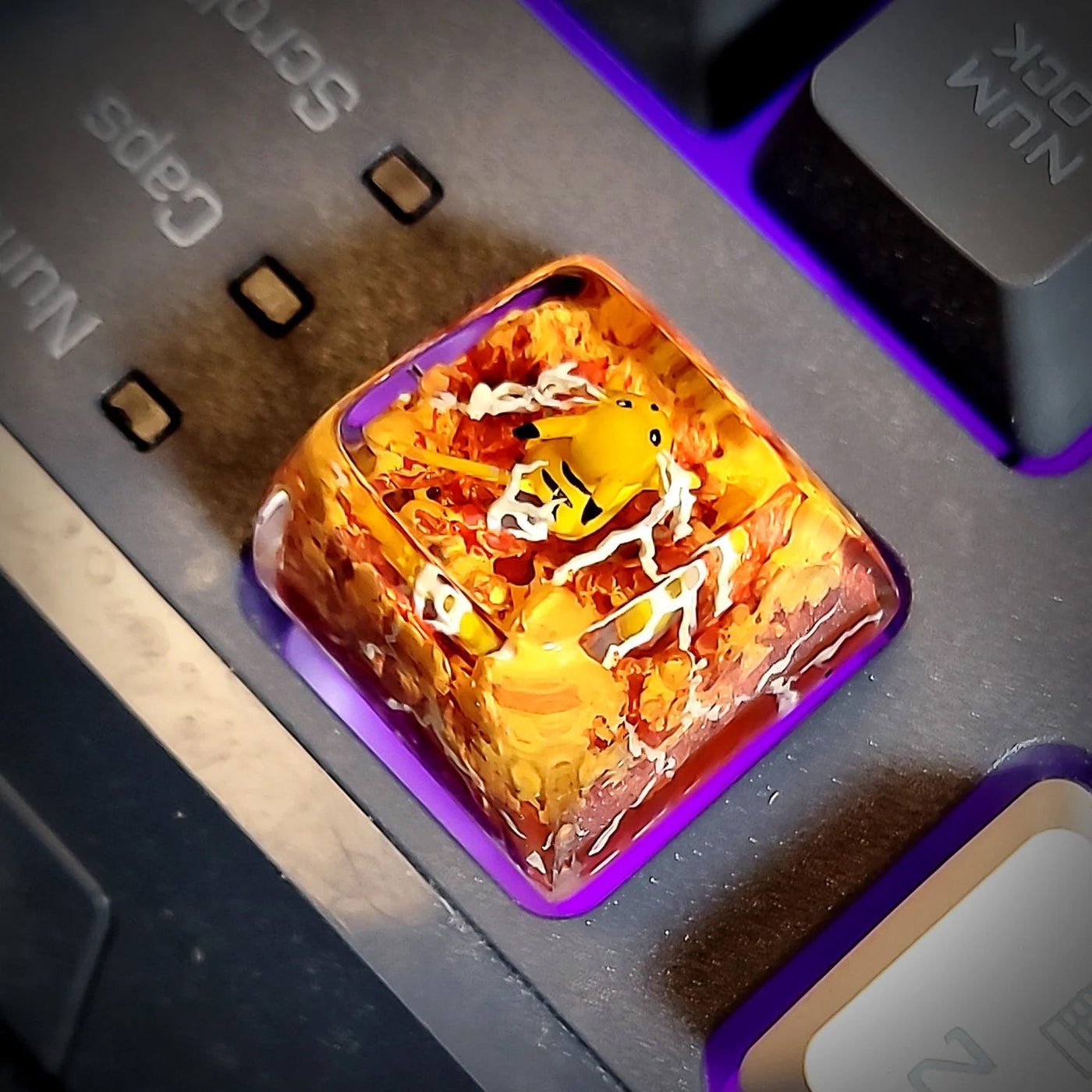 Pokemon Pikachu Artisan Keycaps Epoxy Resin