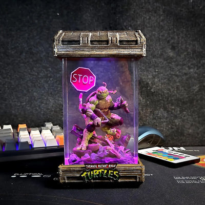 Teenage Mutant Ninja Turtles Michelangelo Diorama Epoxy Resin Lamp, Night Light, Wireless Lights