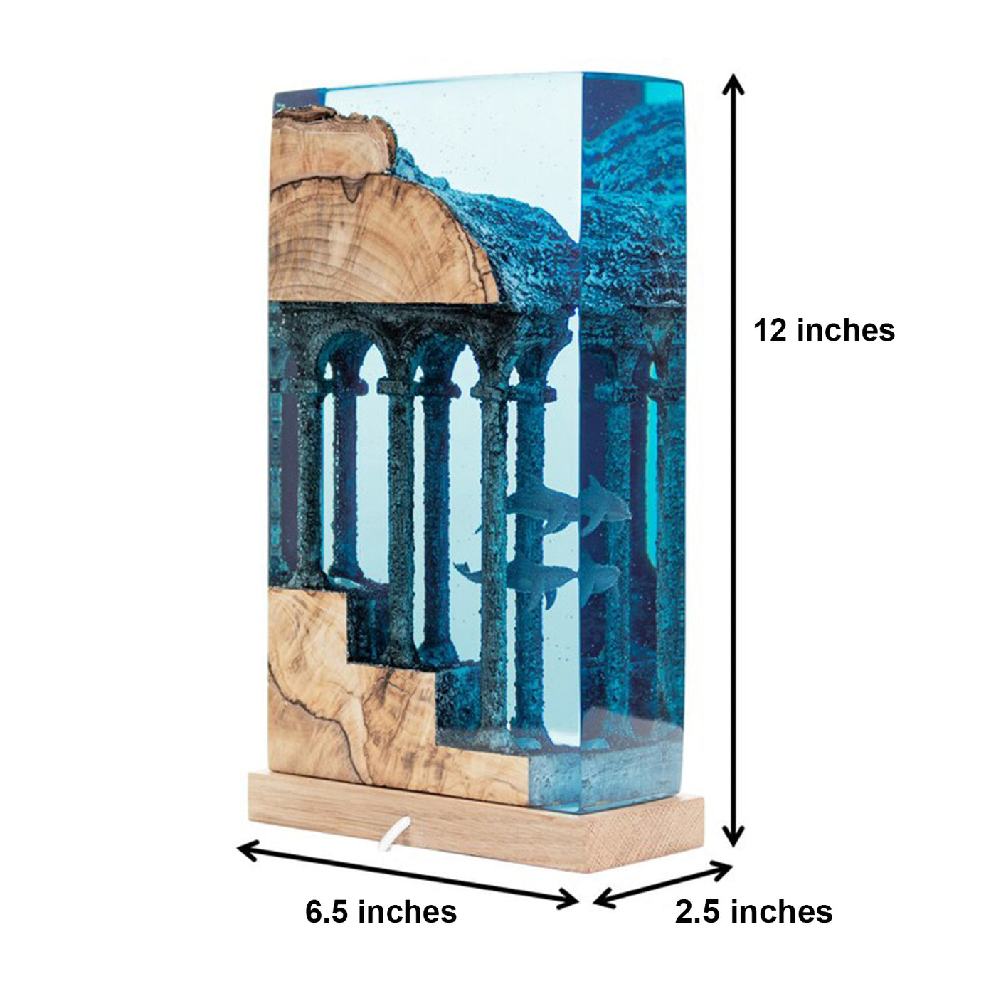 Dolphins Ancient Ruins - High Quality Epoxy Resin Lamp