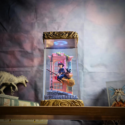 Ghibli Kiki Delivery Service Diorama Epoxy Resin Lamp, Night Light, Wireless Lights