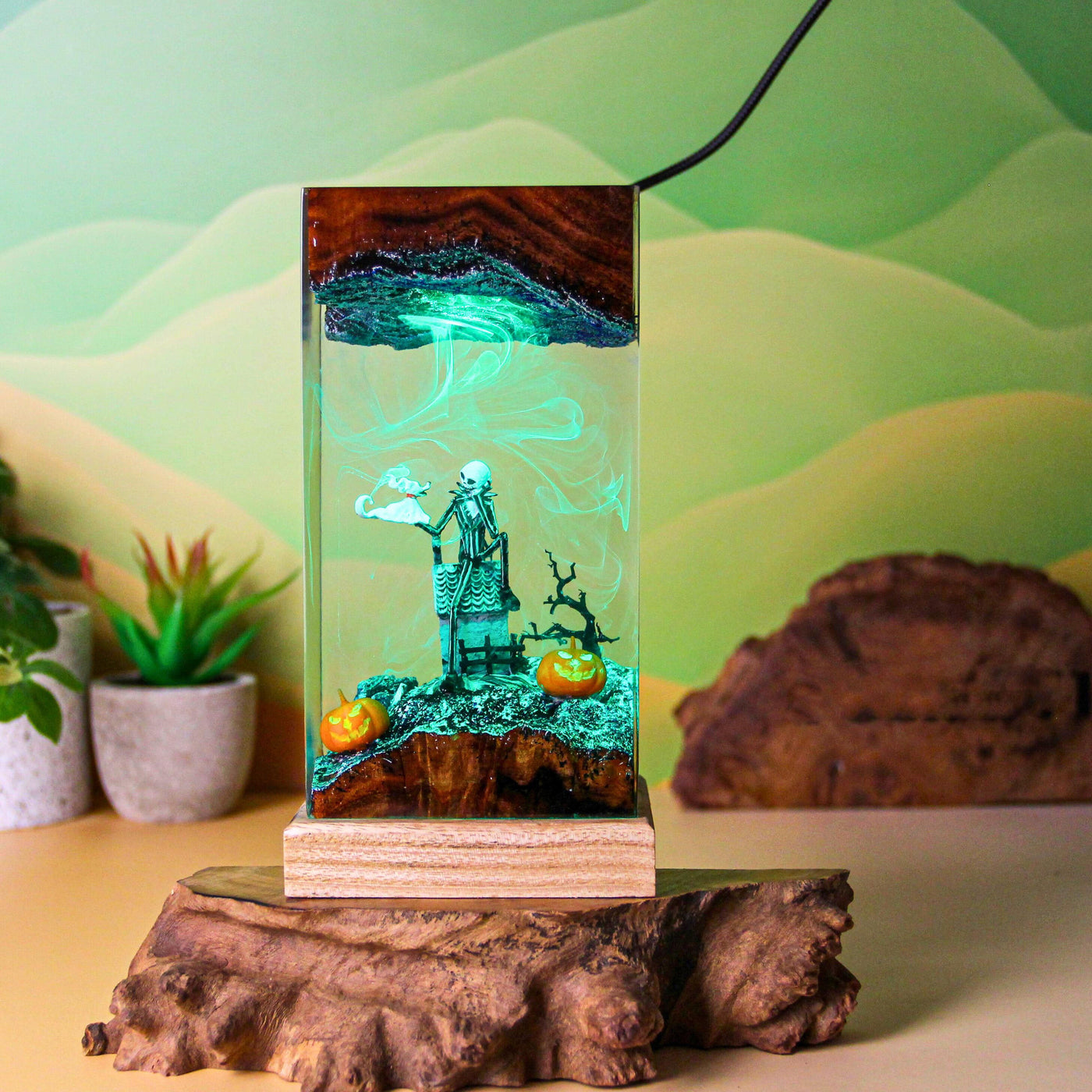 Halloween Jack Skellington The Nightmare Before Christmas Epoxy Resin Lamp, Night Light
